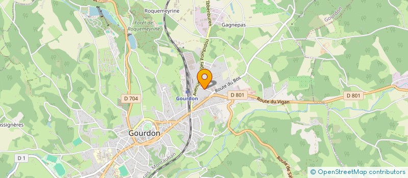localisation de l'entreprise ASSOCIATION DIFFUSION INFORMATIQUE  GOURDON