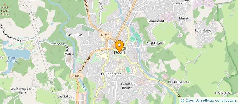 localisation de l'entreprise ASSOCIATION DON DU SANG BENEVOLES USSEL HAUTE CORREZE  USSEL