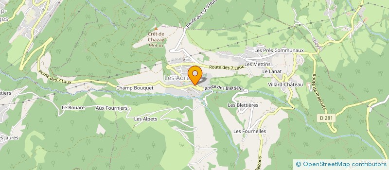 localisation de l'entreprise ASSOCIATION DU CENTRE D'INCENDIE ET DE SECOURS DES SAPEURS-POMPIERS DES ADRETS  LES ADRETS