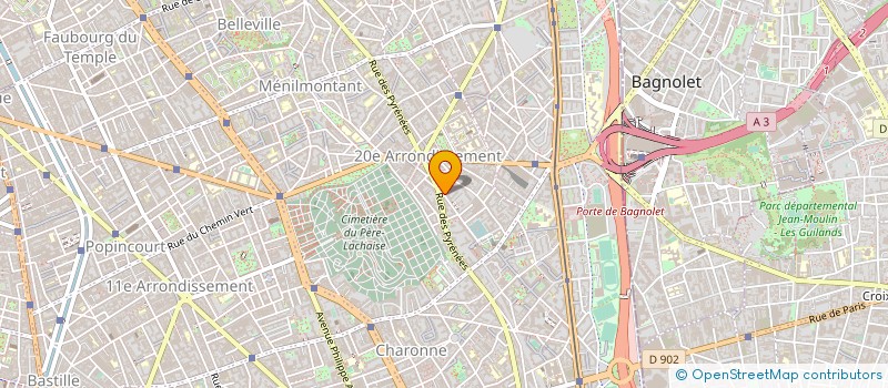 localisation de l'entreprise ASSOCIATION DU CENTRE MEDICAL ET DENTAIRE MS GAMBETTA  PARIS