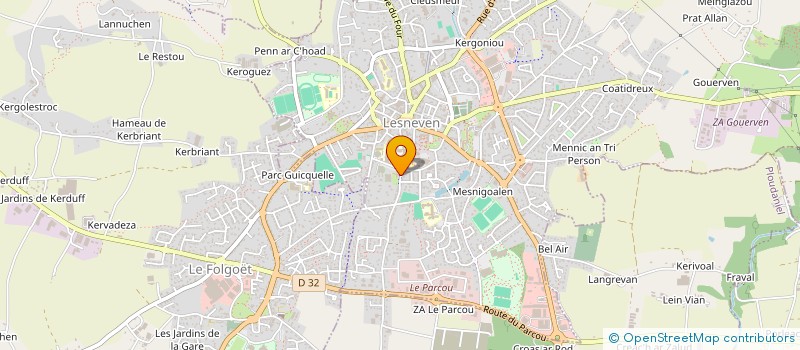 localisation de l'entreprise ASSOCIATION DU CENTRE SOCIOCULTUREL INTERCOMMUNAL DU PAYS DE LESNEVEN ET DE LA COTE DES LEGENDES à LESNEVEN