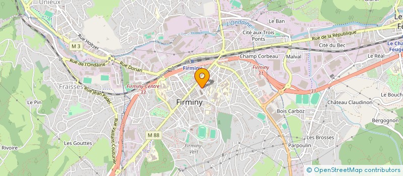 localisation de l'entreprise ASSOCIATION DU CENTRE-VILLE - FIRMINY  FIRMINY