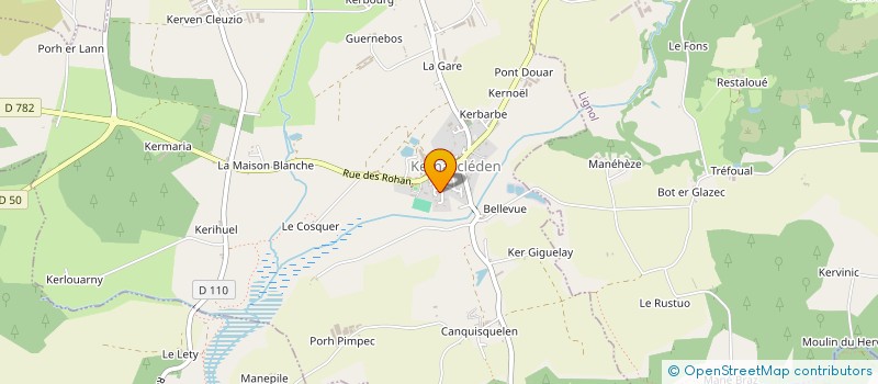 localisation de l'entreprise ASSOCIATION DU COMITE DES FETES DE KERNASCLEDEN  KERNASCLEDEN