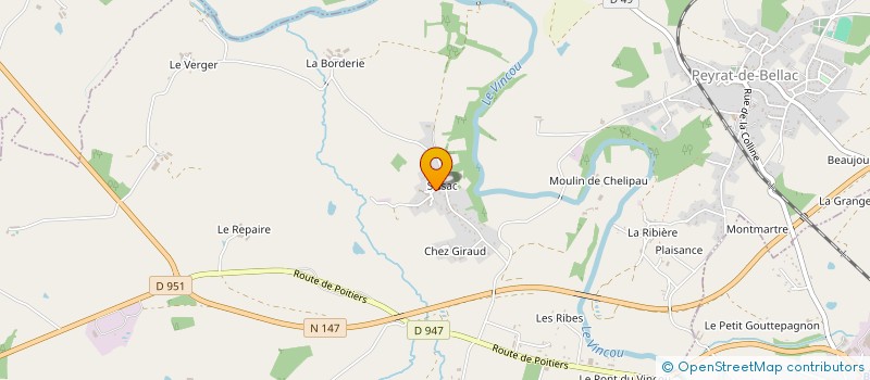 localisation de l'entreprise ASSOCIATION DU JARDIN ZOOLOGIQUE BELLACHON  BELLAC