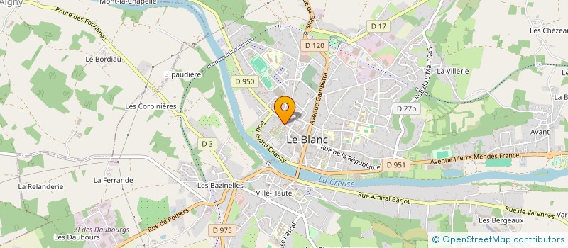 localisation de l'entreprise ASSOCIATION DU PERSONNEL DE L'HOPITAL DU BLANC à LE BLANC
