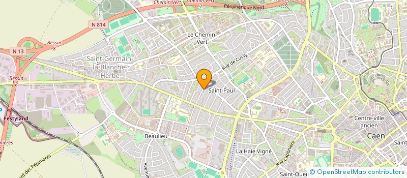 localisation de l'entreprise ASSOCIATION DU QUARTIER VILLAGE SAINT PAUL à CAEN
