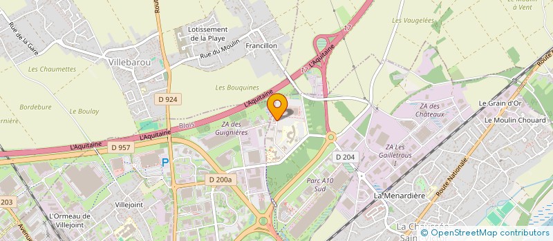 localisation de l'entreprise ASSOCIATION DU RESTAURANT INTER-ENTREPRISES DU PARC A10  LA CHAUSSEE-SAINT-VICTOR