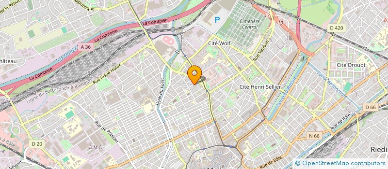 localisation de l'entreprise ASSOCIATION DU THEATRE SAINT FRIDOLIN ET DE LA CHORALE SAINTE CECILE  MULHOUSE