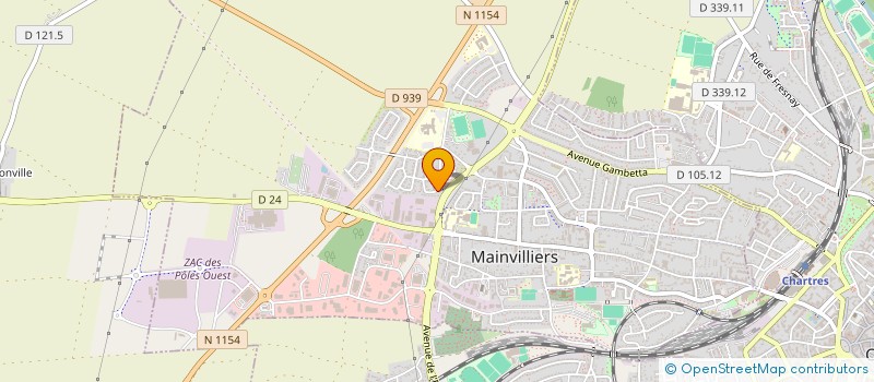 localisation de l'entreprise ASSOCIATION DYNAMIQUE ARTS MARTIAUX TURBO KICK POWER DE MAINVILLIERS à MAINVILLIERS