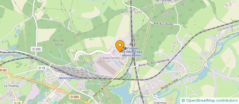 localisation de l'entreprise ASSOCIATION ECOSPHERE - PLATEFORME DE SOUTIEN AUX SECTEURS INDUSTRIELS D'EXCELLENCE DU TERRITOIRE CREUSOT - MONTCEAU  MONTCEAU-LES-MINES