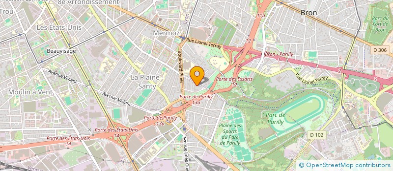 localisation de l'entreprise ASSOCIATION ENVIRONNEMENT BONNEVAY PARILLY  VENISSIEUX