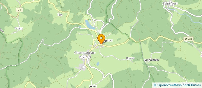 localisation de l'entreprise ASSOCIATION EQUESTRE LA CRINIERE  CHAMPAGNAC-LE-VIEUX