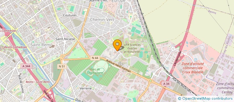 localisation de l'entreprise ASSOCIATION ETUDIANTE MESURES PHYSIQUES DE REIMS - MEPHYRE  REIMS