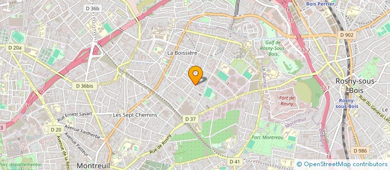 localisation de l'entreprise ASSOCIATION FAMILLE NIAKATELA DAMA (AFND)  MONTREUIL