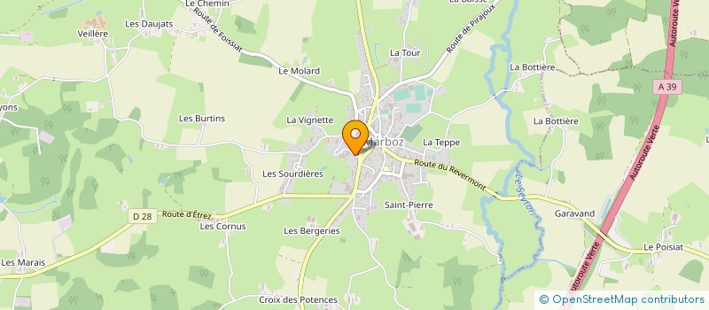 localisation de l'entreprise ASSOCIATION FAMILLES RURALES DE MARBOZ  MARBOZ