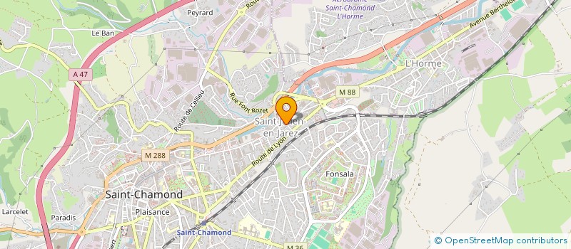 localisation de l'entreprise ASSOCIATION FEU VERT  SAINT-CHAMOND