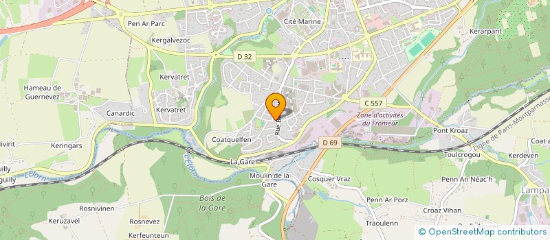 localisation de l'entreprise ASSOCIATION FINISTERIENNE DE SONORISATION ET D'ECLAIRAGE ILLUMISON  LANDIVISIAU