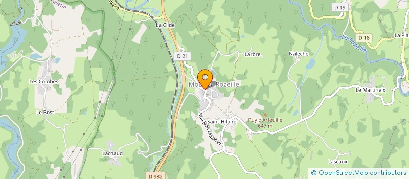 localisation de l'entreprise ASSOCIATION FONCIERE D'AMENAGEMENT FONCIER AGRICOLE ET FORESTIER DE MOUTIER-ROZEILLE à MOUTIER-ROZEILLE