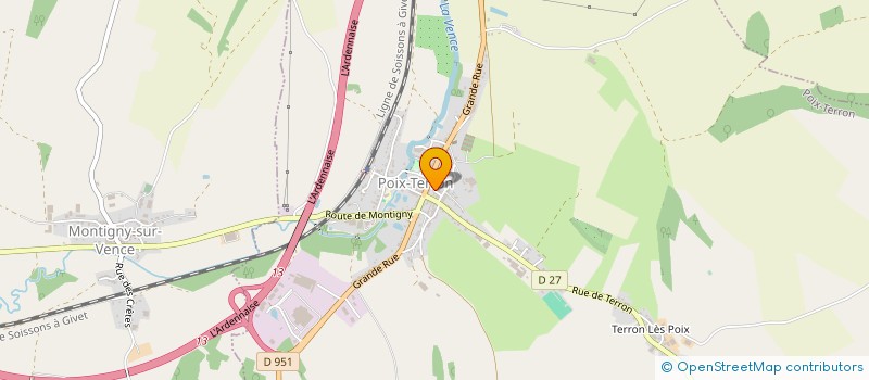 localisation de l'entreprise ASSOCIATION FONCIERE DE POIX TERRON  POIX-TERRON