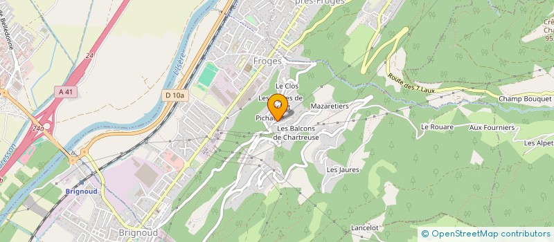 localisation de l'entreprise ASSOCIATION FOND ET RAQUETTES DU GRESIVAUDAN (AFRG)  LE CHAMP-PRES-FROGES