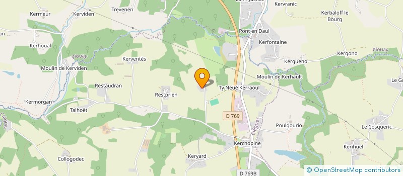 localisation de l'entreprise ASSOCIATION FOOTBALL-CLUB DE KERCHOPINE  CLEGUER