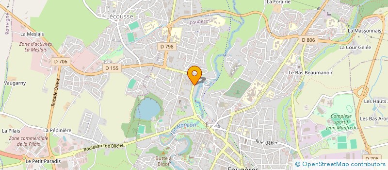 localisation de l'entreprise ASSOCIATION FOUGERAISE D'ORGANISATION DE CONCERTS CLASSIQUES DE JEUNES MUSICIENS ISSUS DE CONSERVATOIRES  FOUGERES