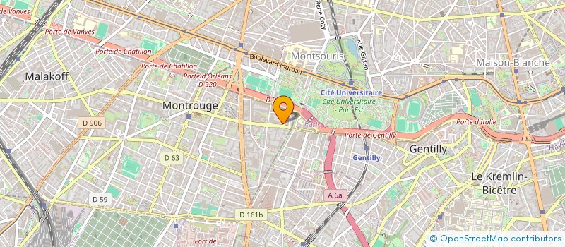 localisation de l'entreprise ASSOCIATION FRANCAISE DE WUSHU KUNG FU - FFK  MONTROUGE