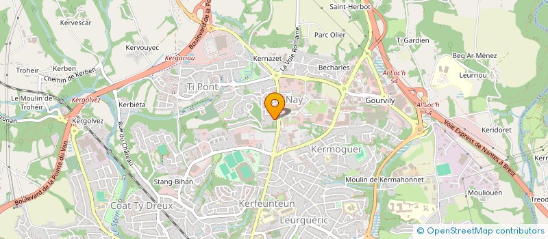 localisation de l'entreprise ASSOCIATION FRANCAISE POUR L AVENIR DE LA CHASSE AUX CHIENS COURANTS DU FINISTERE à QUIMPER