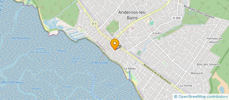 localisation de l'entreprise ASSOCIATION FRANCE ITALIE AQUITAINE (A.F.I.A.)  ANDERNOS-LES-BAINS