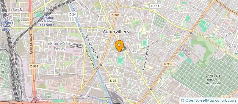 localisation de l'entreprise ASSOCIATION FRANCILIENNE DE RUGBY SUBAQUATIQUE  AUBERVILLIERS