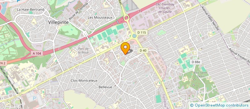 localisation de l'entreprise ASSOCIATION FRANCO-CONGOLAISE POUR LES OEUVRES DU PERE MATOTA à VILLEPINTE