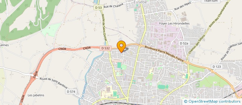 localisation de l'entreprise ASSOCIATION FRANCO KURDE DROME ARDECHE (METIN)  ROMANS-SUR-ISERE