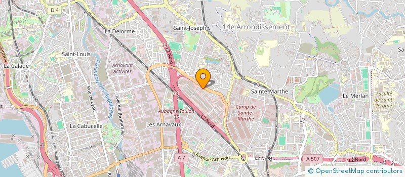 localisation de l'entreprise ASSOCIATION FRUITS ET LEGUMES SOLIDARITE  MARSEILLE 14EME