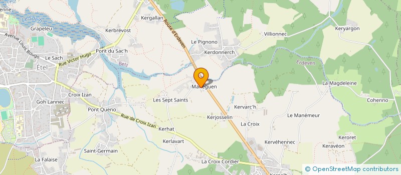 localisation de l'entreprise ASSOCIATION GERANTE CAMPING LES SEPT SAINTS  ERDEVEN