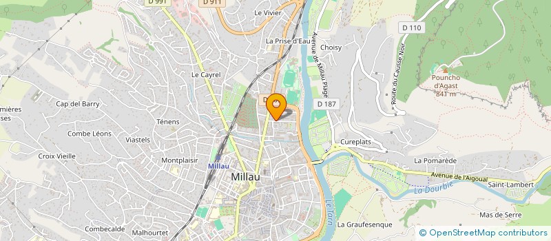 localisation de l'entreprise ASSOCIATION GESTION SPORTIVE MILLAVOISE  MILLAU