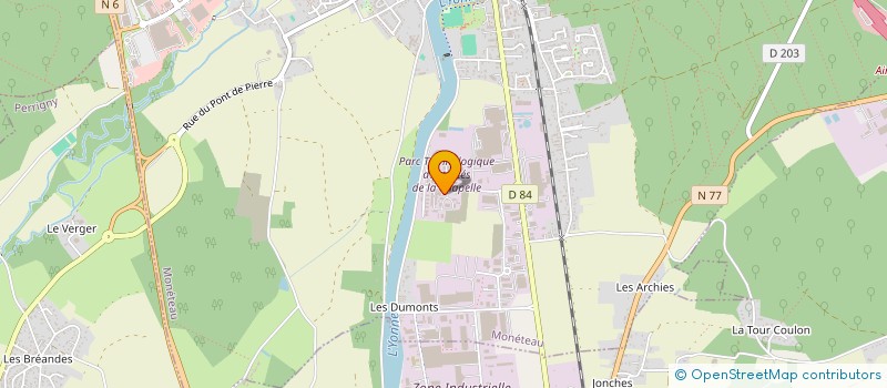 localisation de l'entreprise ASSOCIATION GOLFIQUE DE L'AUXERROIS à MONETEAU