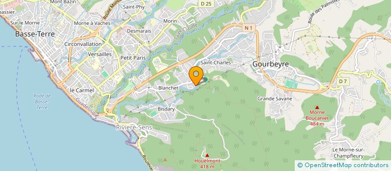 localisation de l'entreprise ASSOCIATION GUADELOUPEENNE D INSERTION POUR LE TRAVAIL DANS LES METIERS DU BATIMENT à GOURBEYRE