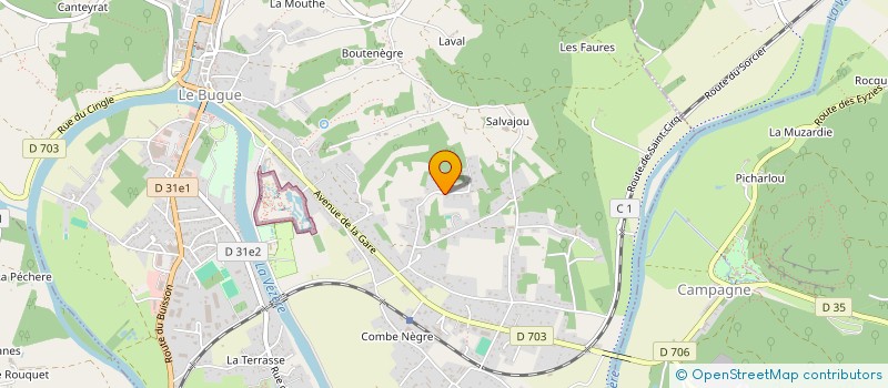 localisation de l'entreprise ASSOCIATION GYM ET RUBAN DU PERIGORD  LE BUGUE