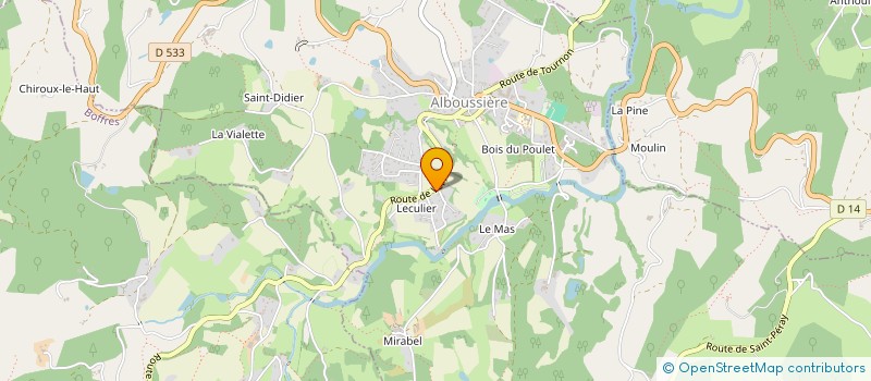 localisation de l'entreprise ASSOCIATION GYMNASTIQUE VOLONTAIRE D ALBOUSSIERE  ALBOUSSIERE