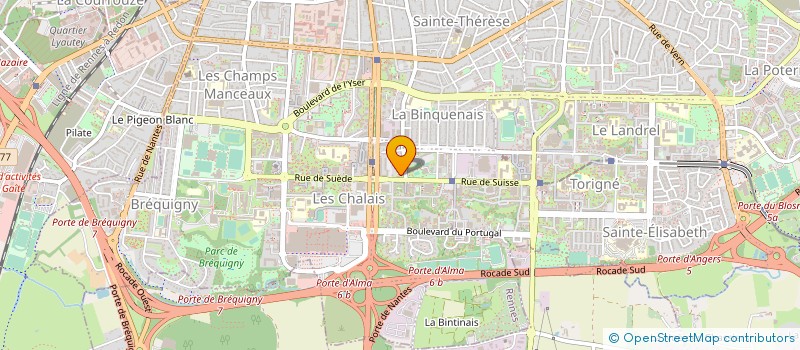 localisation de l'entreprise ASSOCIATION GYMNASTIQUE VOLONTAIRE GYMRENNESUD  RENNES