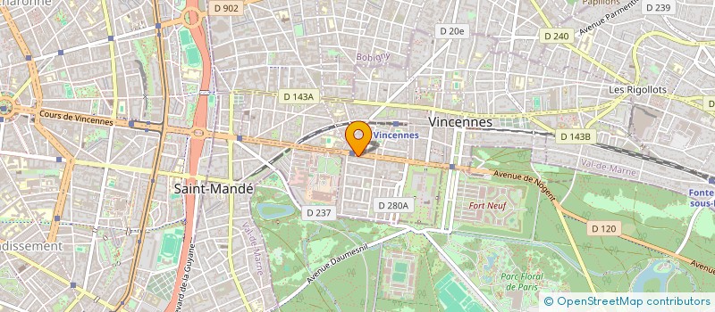 localisation de l'entreprise ASSOCIATION H à VINCENNES