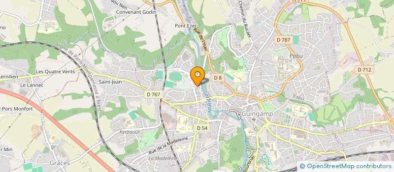 localisation de l'entreprise ASSOCIATION HABITAT JEUNES EN TREGOR ARGOAT  GUINGAMP