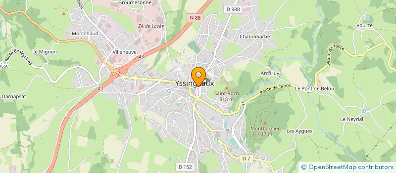 localisation de l'entreprise ASSOCIATION HAUTE LOIRE AVENIR à YSSINGEAUX