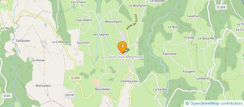 localisation de l'entreprise ASSOCIATION HOTEL DES VOYAGEURS - TOURS SUR MEYMONT  TOURS-SUR-MEYMONT