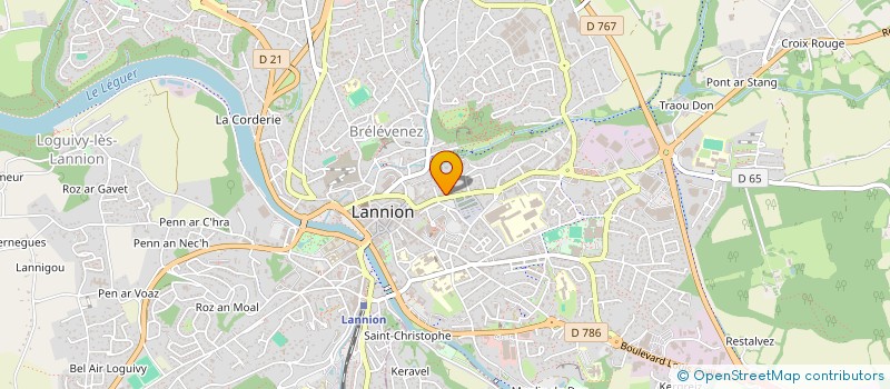 localisation de l'entreprise ASSOCIATION HOUZON MAISON DU YOGA  LANNION