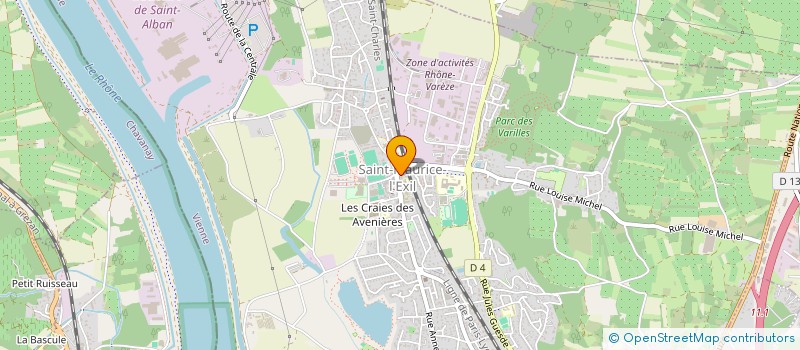 localisation de l'entreprise ASSOCIATION INTERCOMMUNALE DE CHASSE AGREE AU GIBIER D'EAU OUEST ISERE  SAINT MAURICE L'EXIL