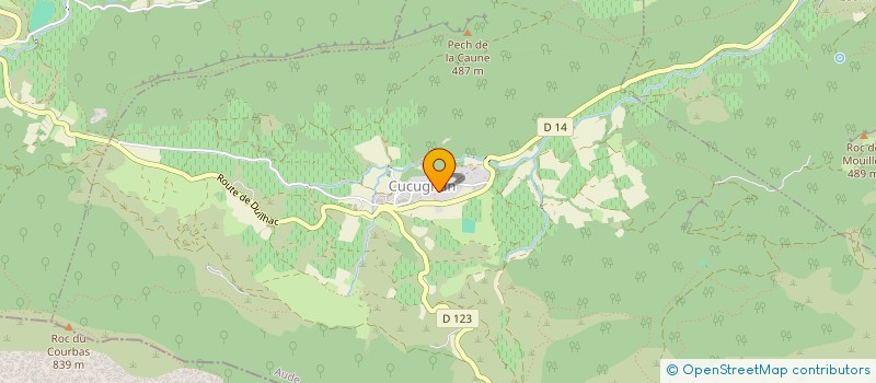 localisation de l'entreprise ASSOCIATION INTERCOMMUNALE DE CHASSE AGREEE DE CUCUGNAN - DUILHAC - SOULATGE  CUCUGNAN