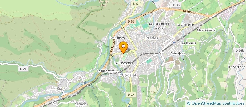 localisation de l'entreprise ASSOCIATION INTERCOMMUNALE DE CHASSE AGREEE DE PRADES-CODALET  PRADES