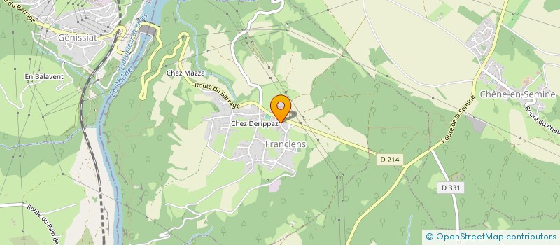 localisation de l'entreprise ASSOCIATION INTERCOMMUNALE DE CHASSE AGREEE DU PLATEAU DE LA SEMINE  FRANCLENS