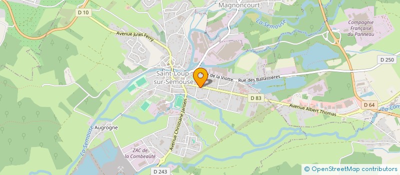localisation de l'entreprise ASSOCIATION INTERCOMMUNALE DES COMMERCANTS ET ARTISANS DU VAL DE SEMOUSE  SAINT-LOUP-SUR-SEMOUSE